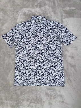 Chicago Cubs 1914 Baseball Polo Men’s Large White/Navy Stretch Performance Shirt